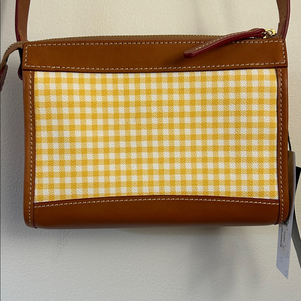 Dooney & Bourke Yellow and Tan Checkered Crossbody Bag - Picture 3 of 9
